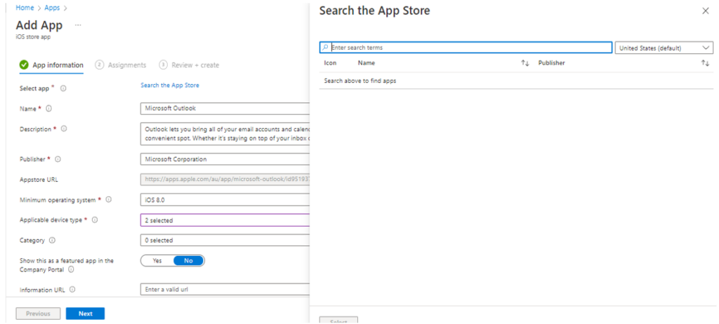 Australia | iOS App Assignment in Microsoft Endpoint Manager