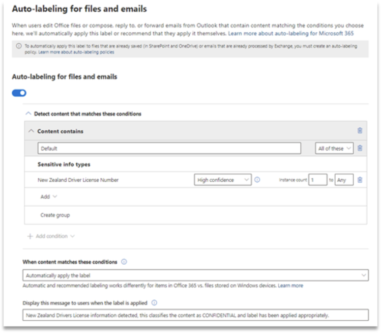 New Zealand | Sensitivity Labels - (Auto-Labelling) Client-Side