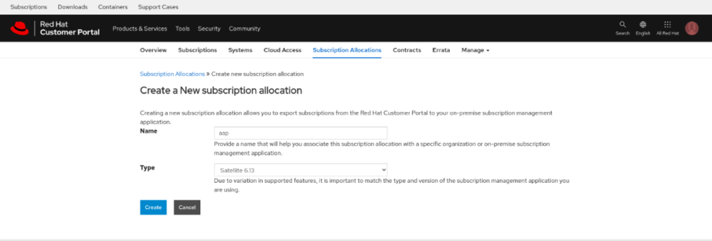 United States | Create Red Hat Subscription Allocations and Export Manifest for Red Hat Satellite or AAP