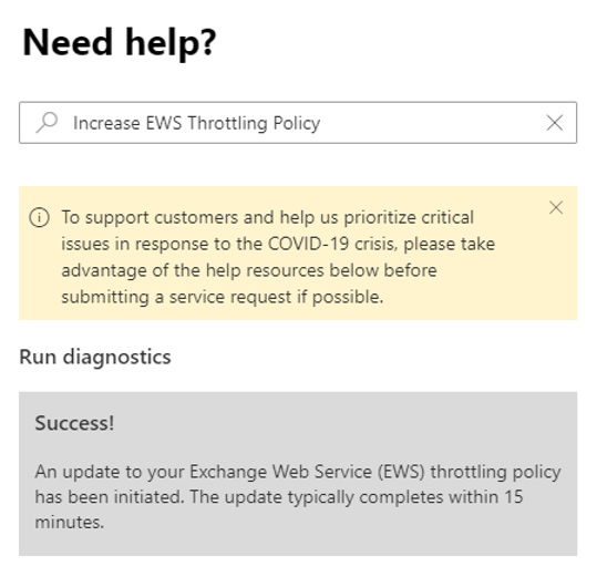 United Kingdom | Disabling Exchange Web Services Throttling in Microsoft 365