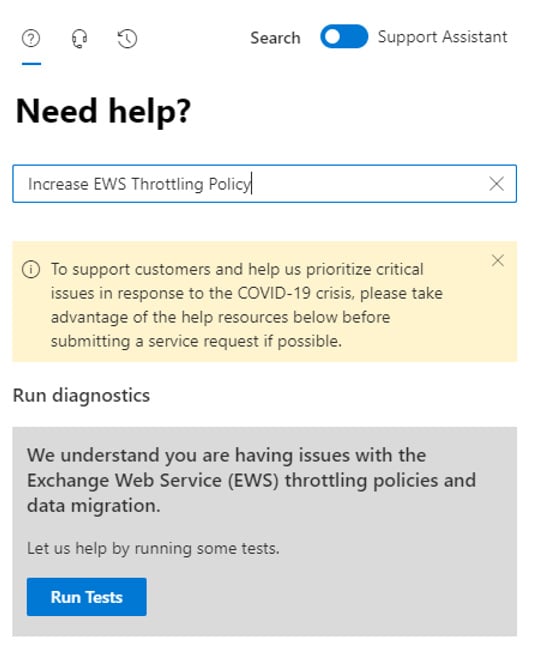 United States | Disabling Exchange Web Services Throttling in Microsoft 365