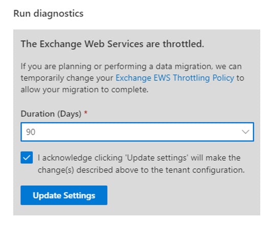 United States | Disabling Exchange Web Services Throttling in Microsoft 365